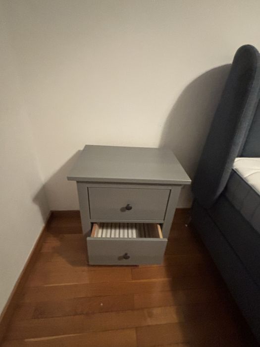 2 mesas de cabeceira HEMNES da IKEA c/2 gavetas, velatura cinza, 54x66 cm