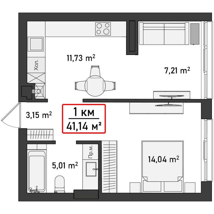 Квартира 41,14 м2 у новому ЖК Акварелі на Пасічній за найкращою ціною!