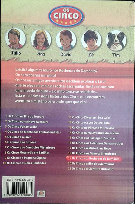 Enid Blyton. Os Cinco nos Rochedos do Demónio. Inclui portes