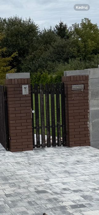 Brama profil i furtka sztachety dębowe