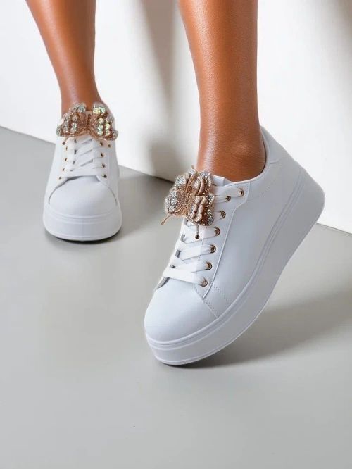 2 KOLORY 36 37 38 sneakersy 39 40 41 trampki na platformie z motylkiem