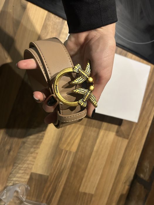 Pasek pinko 3,5 cm 100 cm beż jaskolki