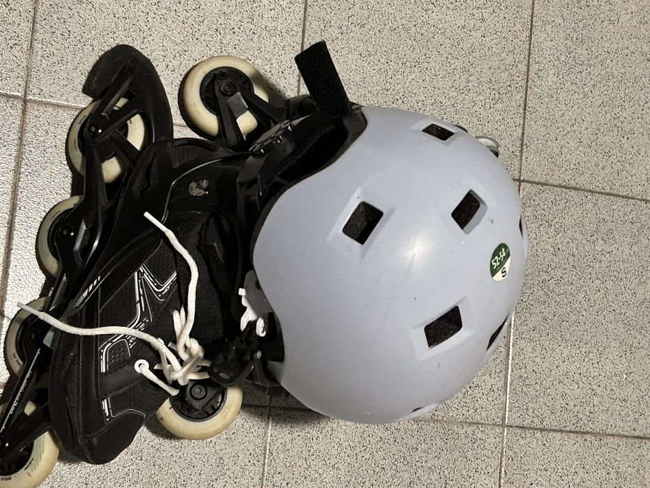 Patins linha crianca com capacete
