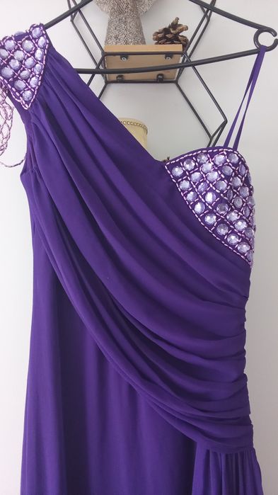 Fioletowa sukienka maxi 40/42