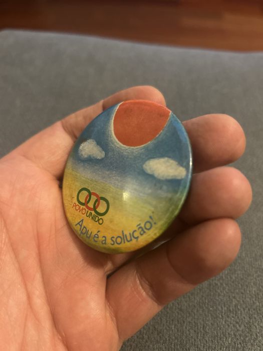 Povo Unido pin Crachá politico vintage