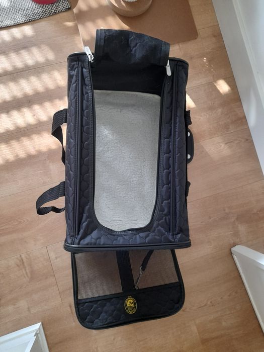 Transportadora de gato dobrável e impermeável