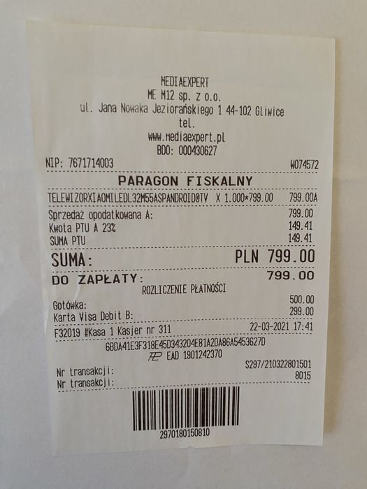 Telewizor Xiaomi LED Android TV 32 cale