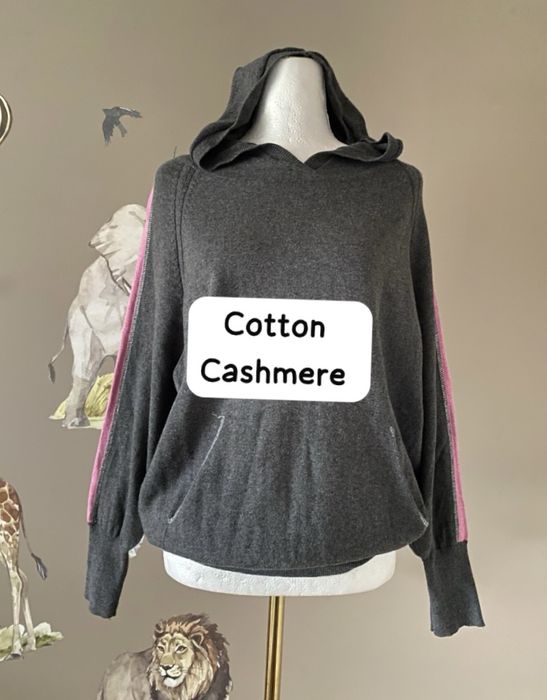 Bawełniana dzianinowa bluza z kaszmirem bluza z kapturem kaszmirowa