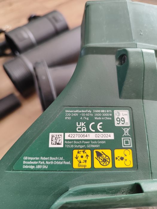 Odkurzacz dmuchawa Bosch Tidy 3000w, rok 2024, kompletny. Mocniejszy