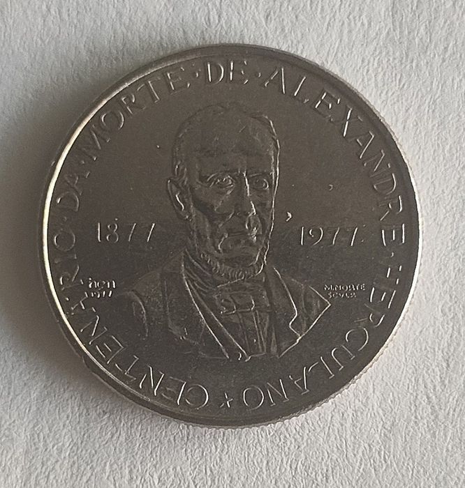 Moeda 2,5 Escudos - Centenário Falecimento de Alexandre Herculano 1977