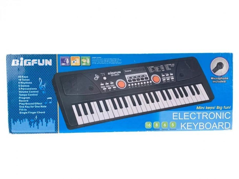Keyboard muzyczny B/O z mikrofonem 49 klawiszy. Madej