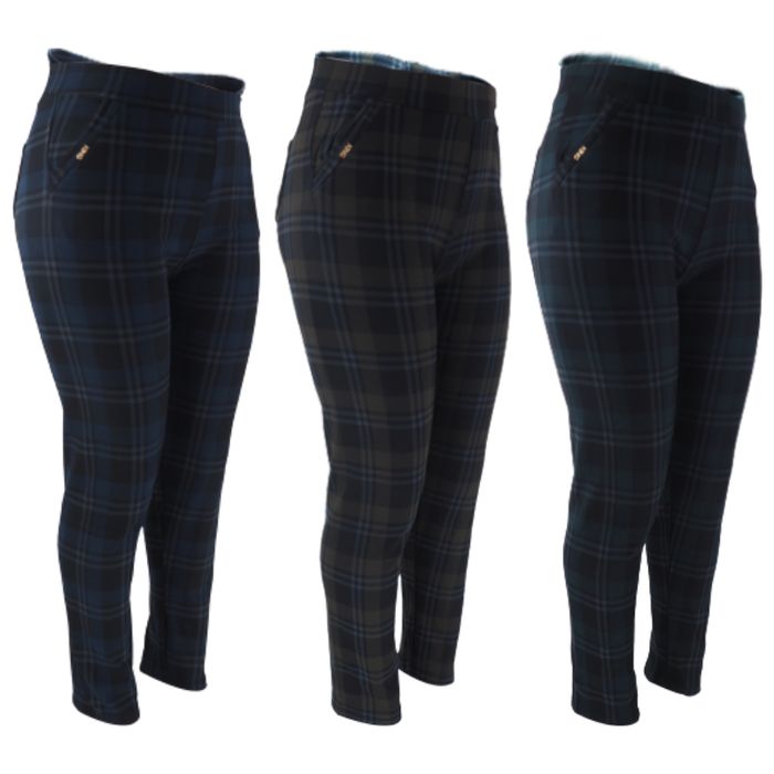 Spodnie Damskie Duże Rozmiary W Kratę