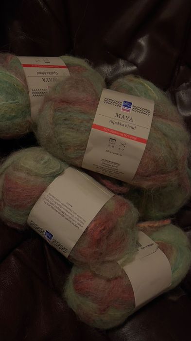 Якісна мультиколор вʼязальна пряжа нитка Maya Норвегія альпака акрил