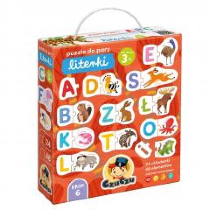 CzuCzu Puzzle do pary Literki 3+ pudełko,167x208 mm