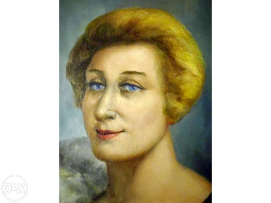 Quadro - Pedro Cruz-retrato de uma Senhora-pintura óleo sob tela-1964