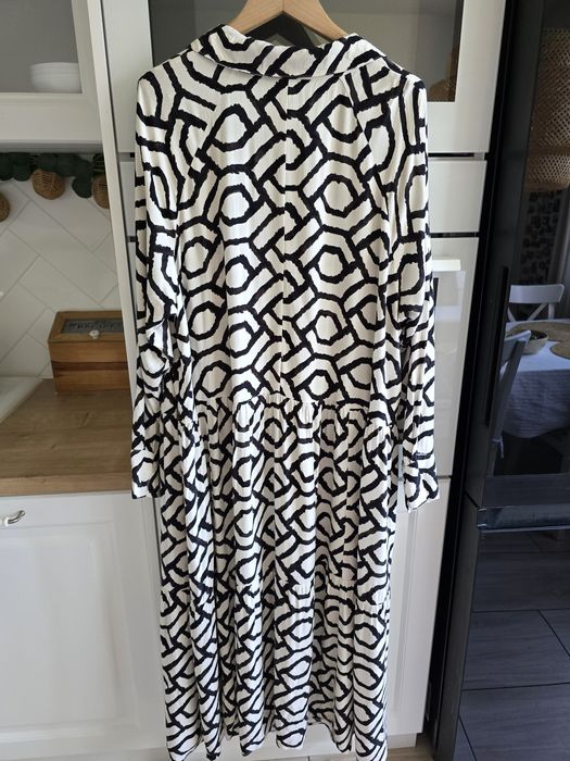 Sukienka maxi H&M wiskoza XL szmizjerka przewiewna letnia plus size