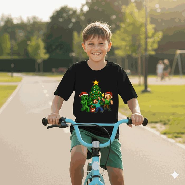 Koszulka dziecięca czarna creeper w minecraft prezent święta 128