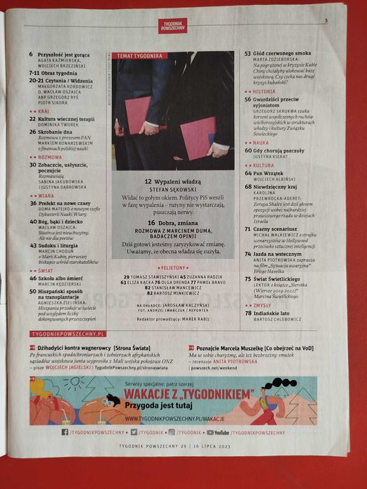 Tygodnik Powszechny nr 29/2023, 16 lipca 2023, Jarosław Kaczyński
