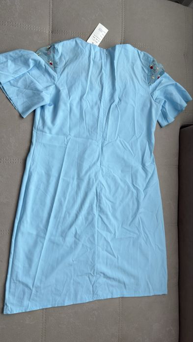 НОВА жіноча блакитна сукня весна літо 52-54 розмір, плаття з вишивкою