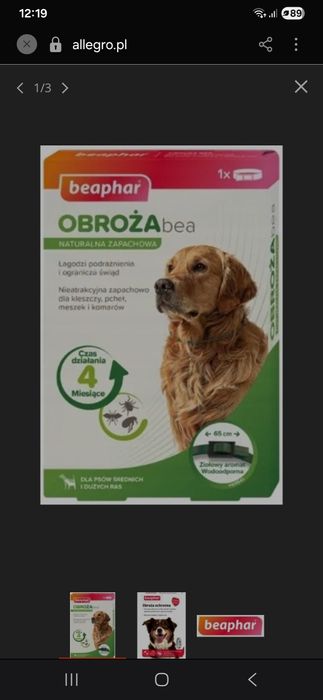 Obroża przeciw pchłom i insektom Beaphar