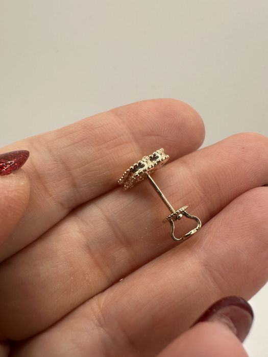 Сережки ВанКліф на закрутках 1см, 3.87г- золото 585 проба