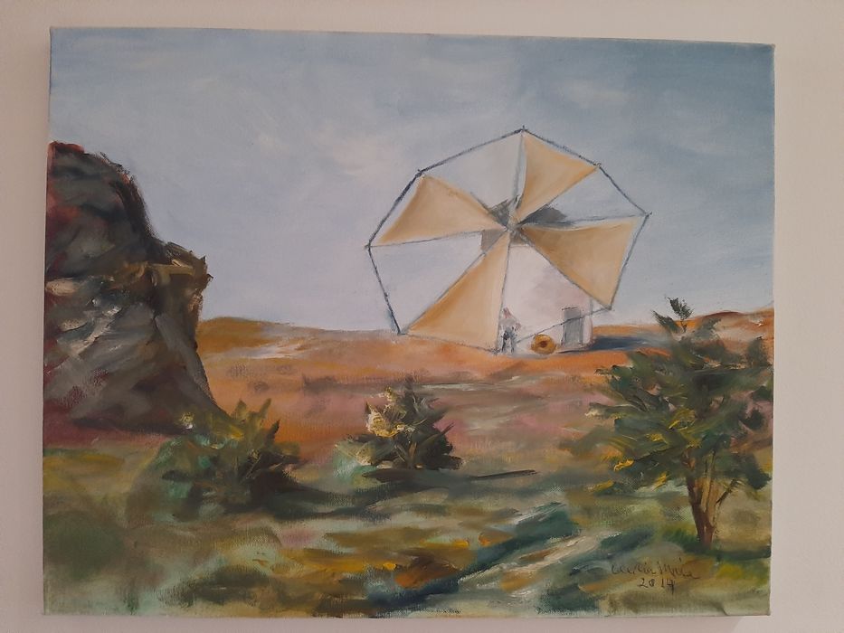Tel em óleo, dimensões 50x40cm