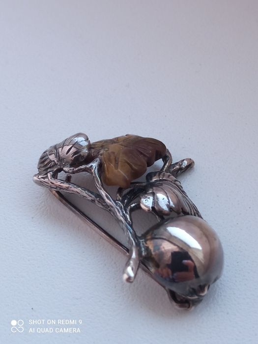 Broszka srebrna autorska sygnowana