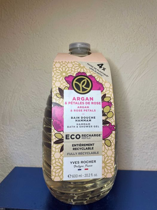 Гель для ванны и душа Аргания-Троянда и флакон Ив Роше Yves Rocher
