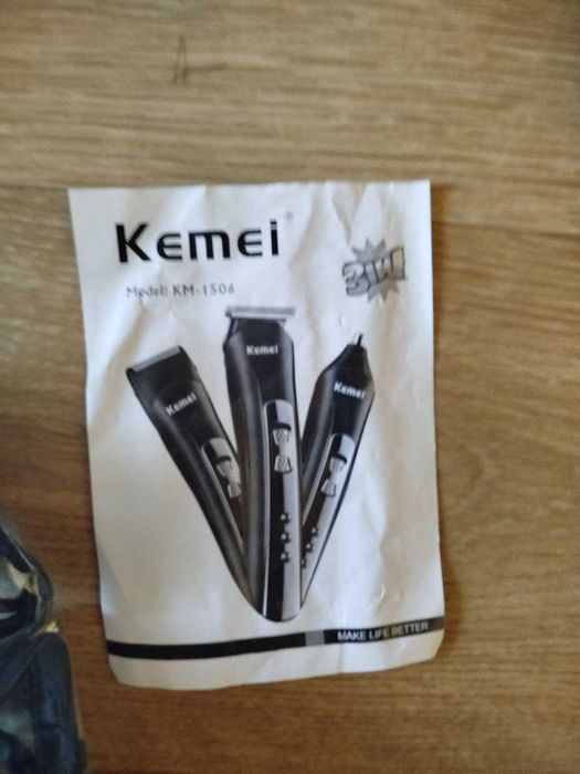 Триммер 3 в 1 Kemei KM-1506 - Машинка для стрижки волос, бороды и носа