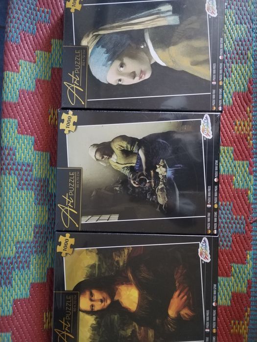 Conjunto 3 Puzzles Selados – Obras de Arte Clássicas (1000 peças cada)