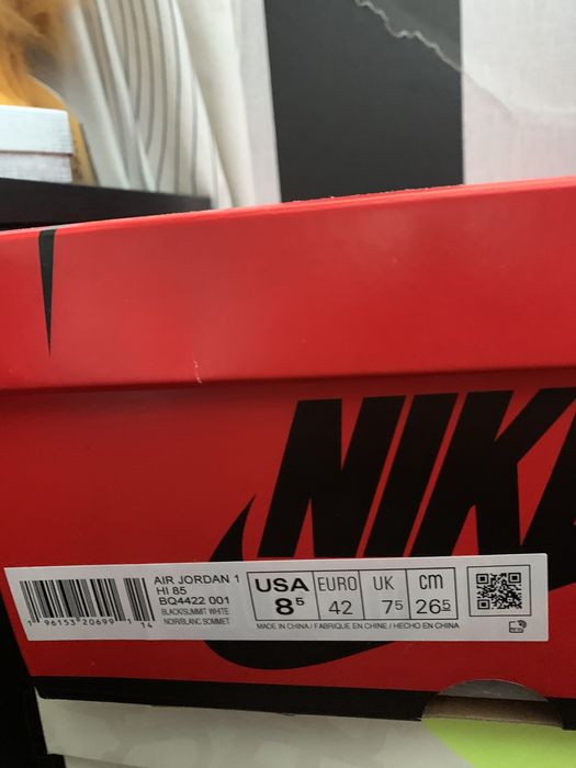 Jordan 1 85 white and black