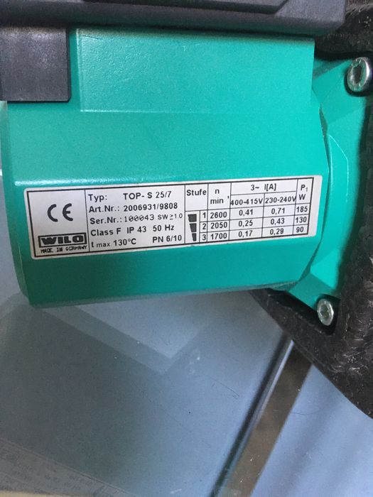 Wilo Top S 25/7 bezdławnicowa pompa obiegowa