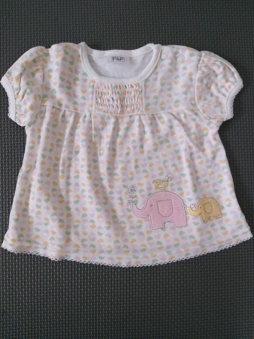 Bawełniana bluzka dla dziewczynki r. 68 nowa koszulka wyprawka 3-6m
