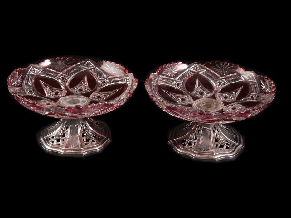 Tabuleiro com copos em cristal "Baccarat"