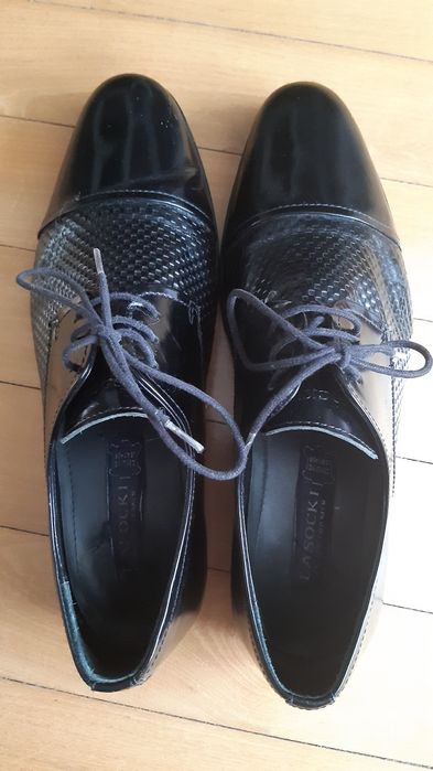 Półbuty męskie skórzane lakierki czarne Lasocki r. 40/41