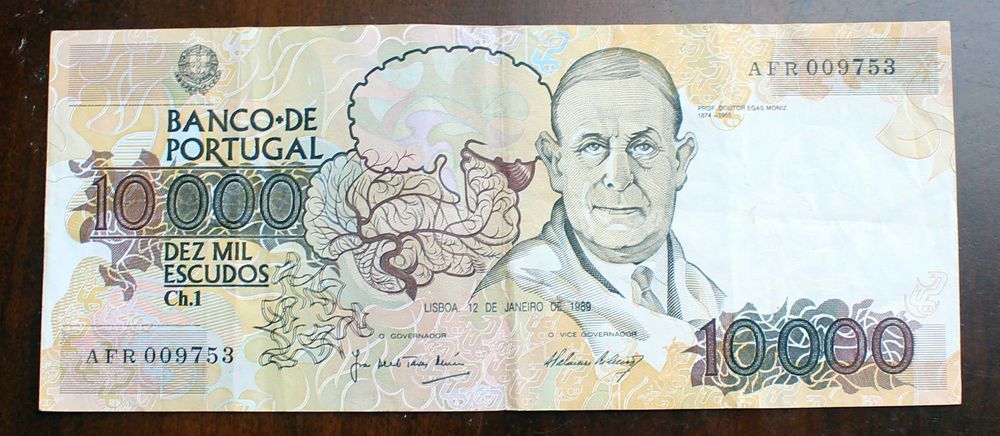 5 Notas de Escudos do ano de 1964 a 1989