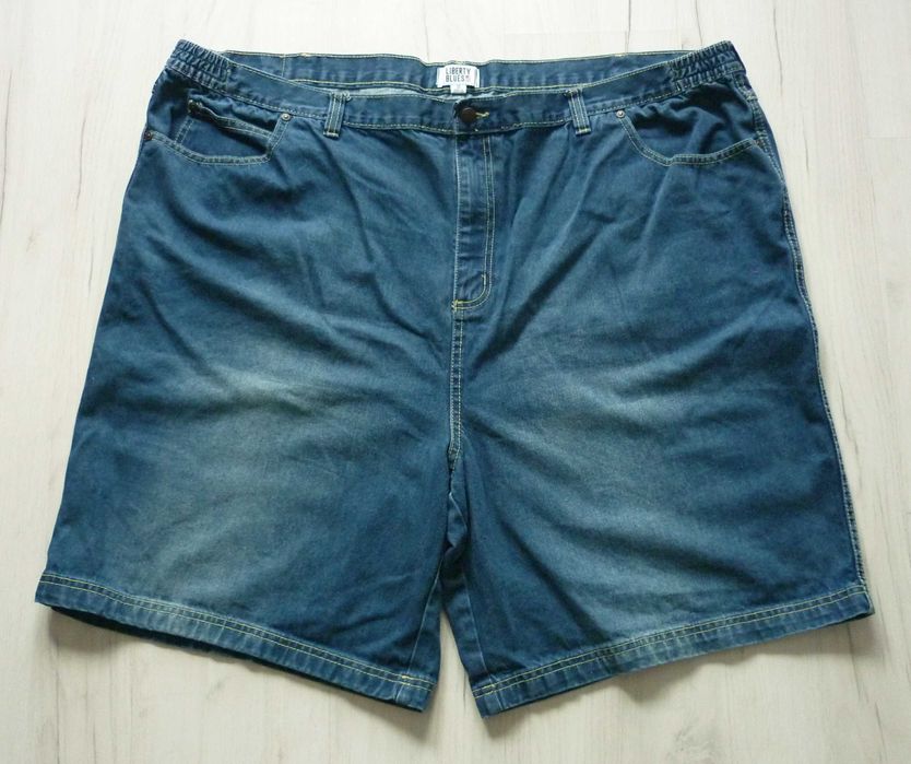 Ogromne męskie krótkie spodnie jeansowe LIBERTY BLUES spodenki 6XL W52