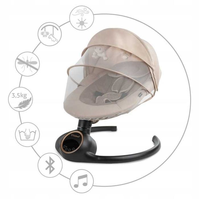 Kidwell Reve Elektryczny Bujaczek Huśtawka 2w1 Gold/Beige *NOWE*