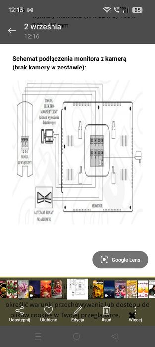 Monitor videofonu 7 cali z demontażu  bez kamery