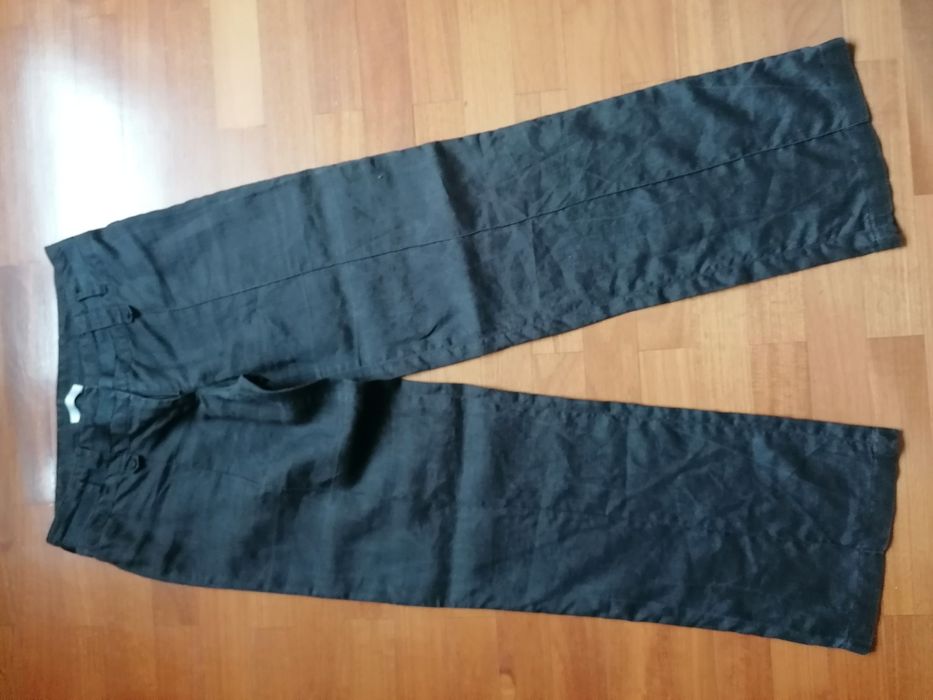 Calça linho castanha