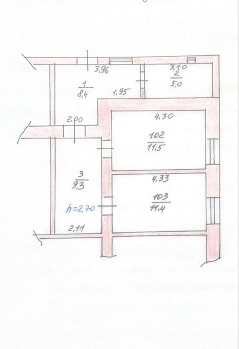2х кім , 46м2, окремий вхід