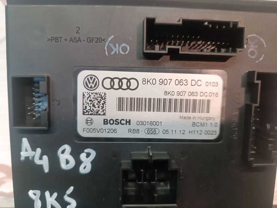MODULO CONFORTO BCM AUDI A4 B8 / A5 8T 8K0907063DC F005V01206 03016001
