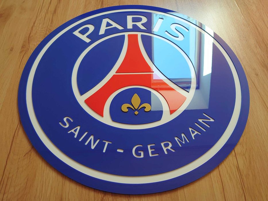 PSG herb gadżet piłkarski dla fana klubu 90cm prezent dla męża syna