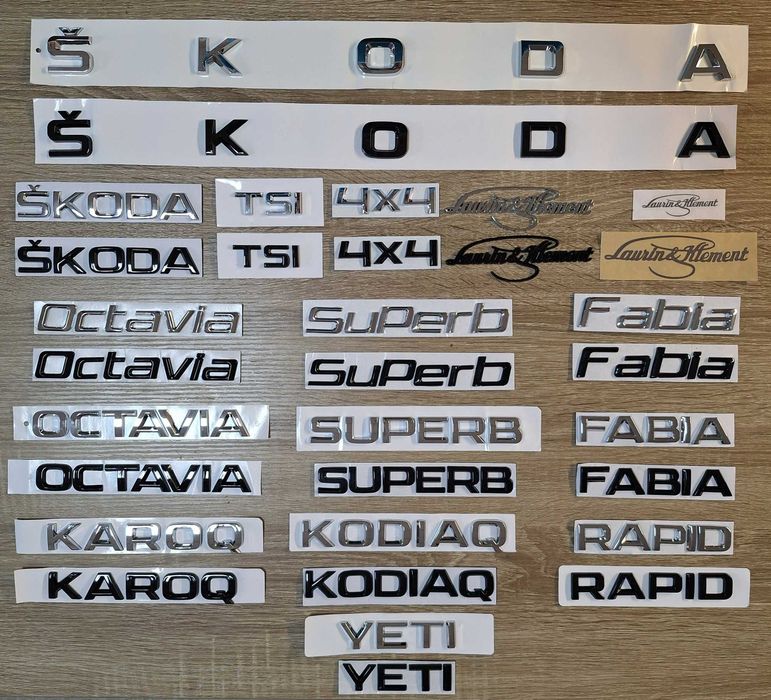 Емблема логотип значок шильдик напис Skoda передній, задній