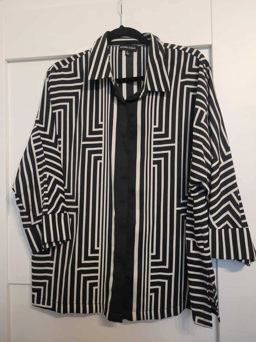 Nowa Elegancka bluza w geometryczne wzory