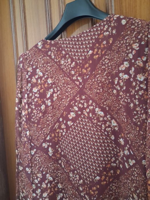 Vestido mango grena