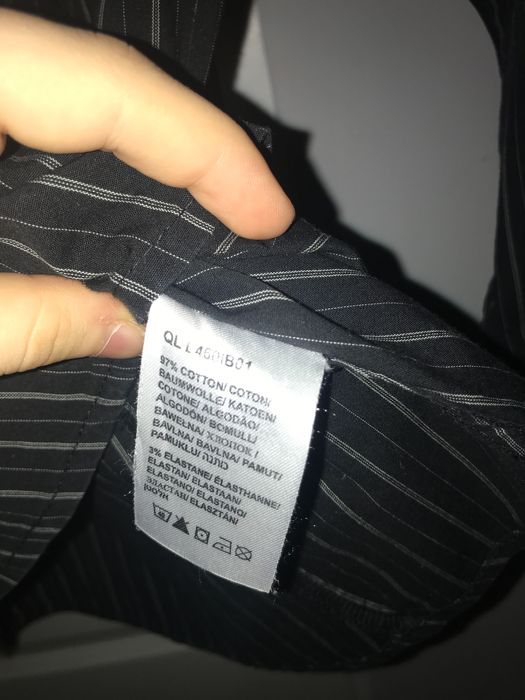 Czarna koszula w paski, damska Lee