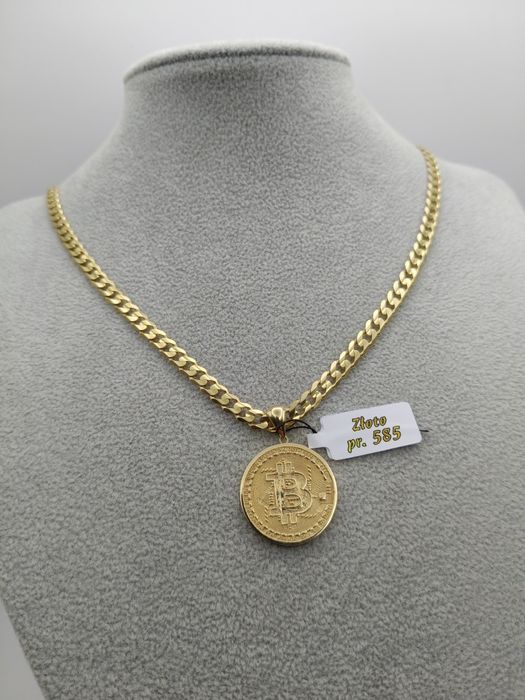 Złota Zawieszka Bitcoin Pr.585 Nowa Zapraszamy Świecie • OLX.pl