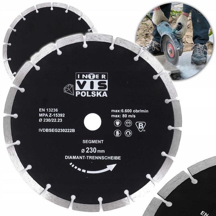 Круг алмазний сегментний 230×22.23 мм Inter-VIS
