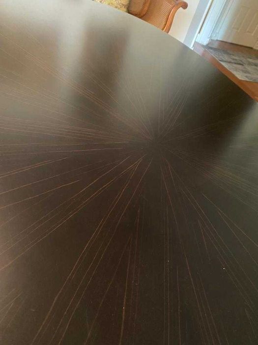 Fantástica mesa oval em Ebano Macassar  (280/130)